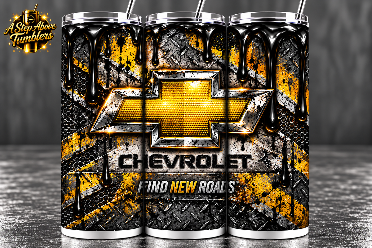 Chevy 20oz Skinny Tumbler | Chevrolet Inspired Tumbler | Chevy Lover Gift | Truck Guy Gift | Mechanic Car Guy Cup