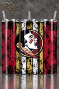 Florida State Seminoles 20 oz Tumbler – FSU Fan Gift – Garnet & Gold Grunge Design