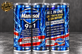 Funny Manasol 9-in-1 20oz Skinny Tumbler | Men’s All-in-One Parody Cup | Funny Husband Gift | Dad Gift | Blue Tumbler