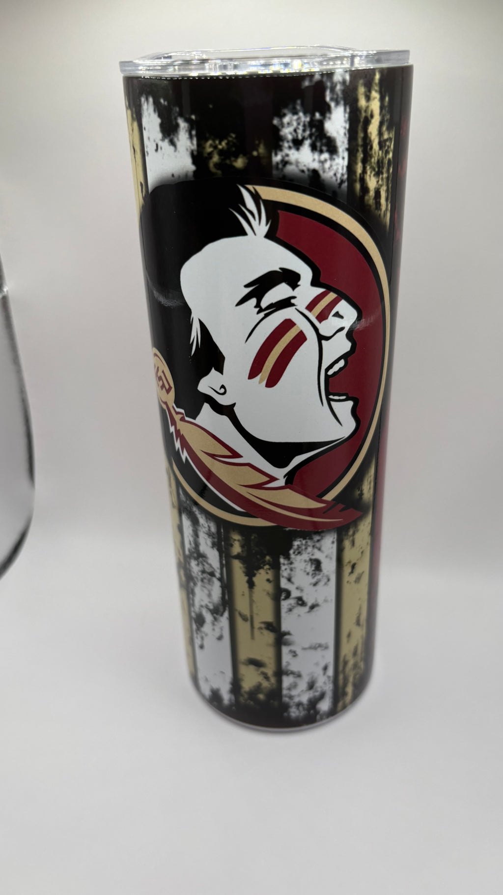 Florida State Seminoles 20 oz Tumbler – FSU Fan Gift – Garnet & Gold Grunge Design