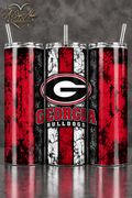 Georgia Bulldogs 20 oz Tumbler – UGA Fan Gift – Red & Black Grunge Tumbler