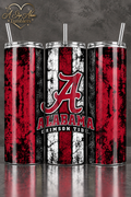 Alabama Crimson Tide 20 oz Tumbler – Alabama Fan Gift – Crimson & Black Grunge Tumbler
