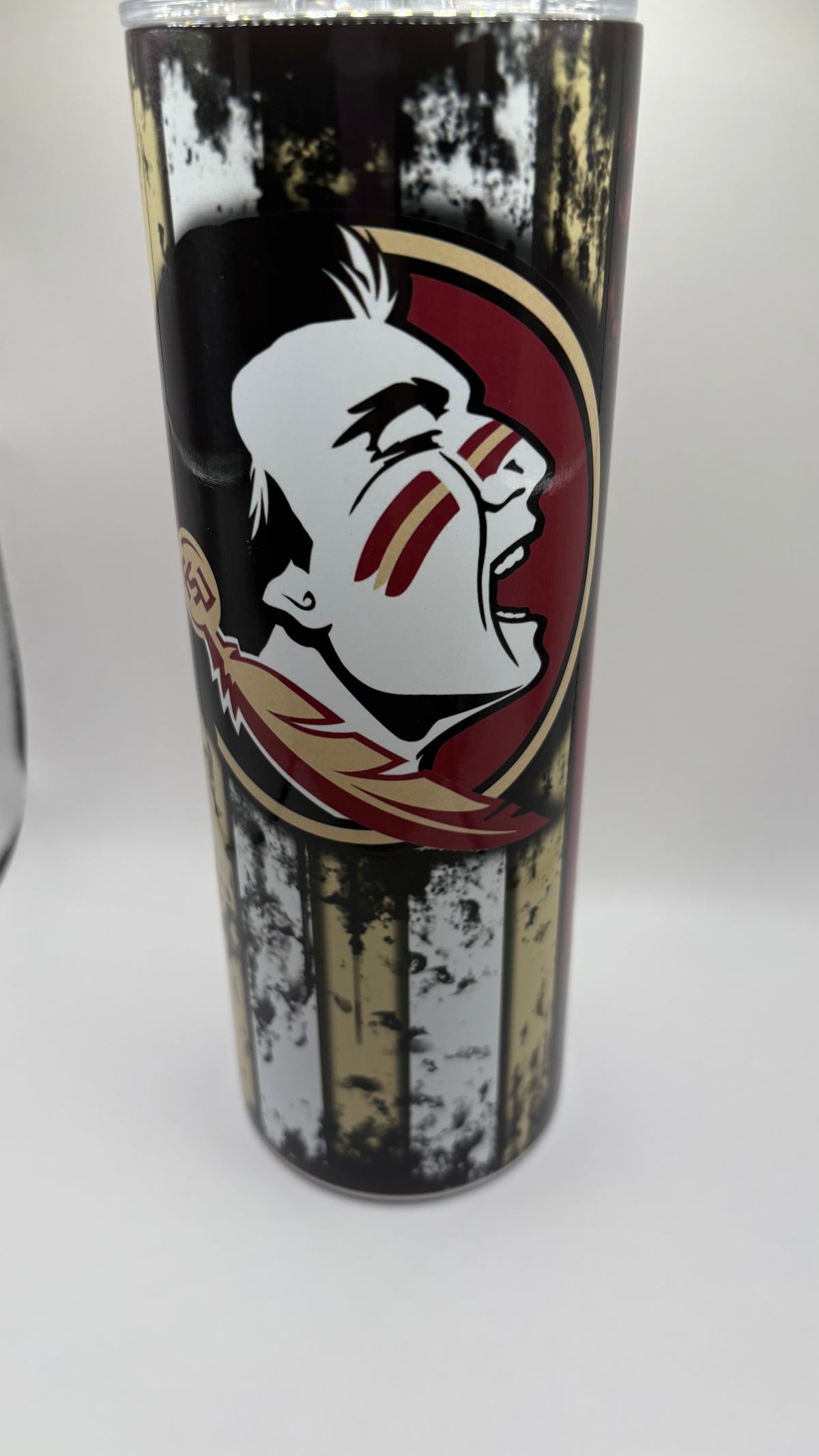 Florida State Seminoles 20 oz Tumbler – FSU Fan Gift – Garnet & Gold Grunge Design