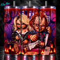 Chucky & Tiffany Horror Tumbler 20oz | Killer Doll Couple Cup | Bride of Chucky Inspired | Bloody Halloween Tumbler | Horror Lover Gift