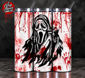 Ghostface Inspired Horror Tumbler 20oz | Bloody Slasher Cup | Scary Movie Tumbler