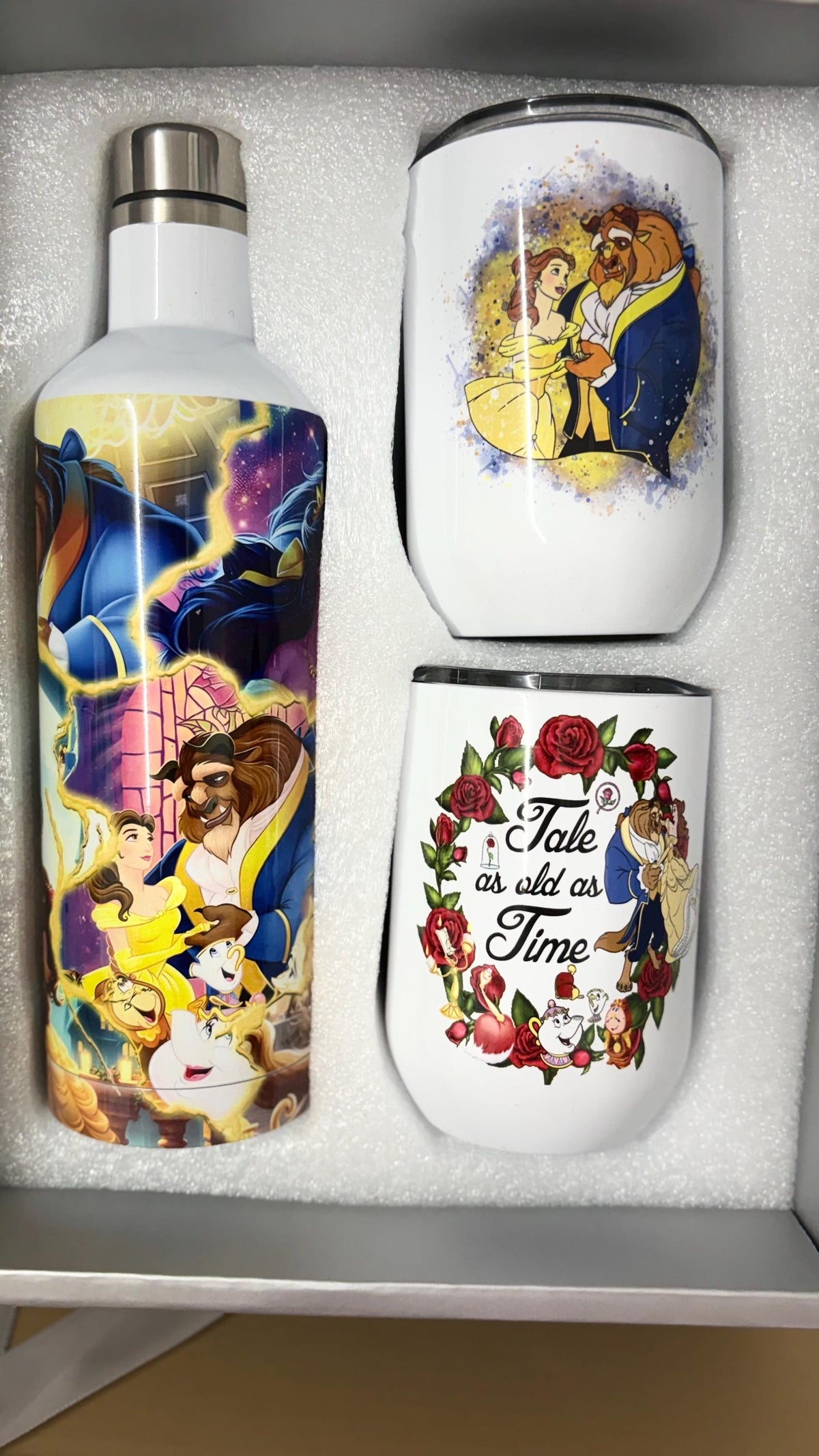 Beauty and the beast tumbler set
