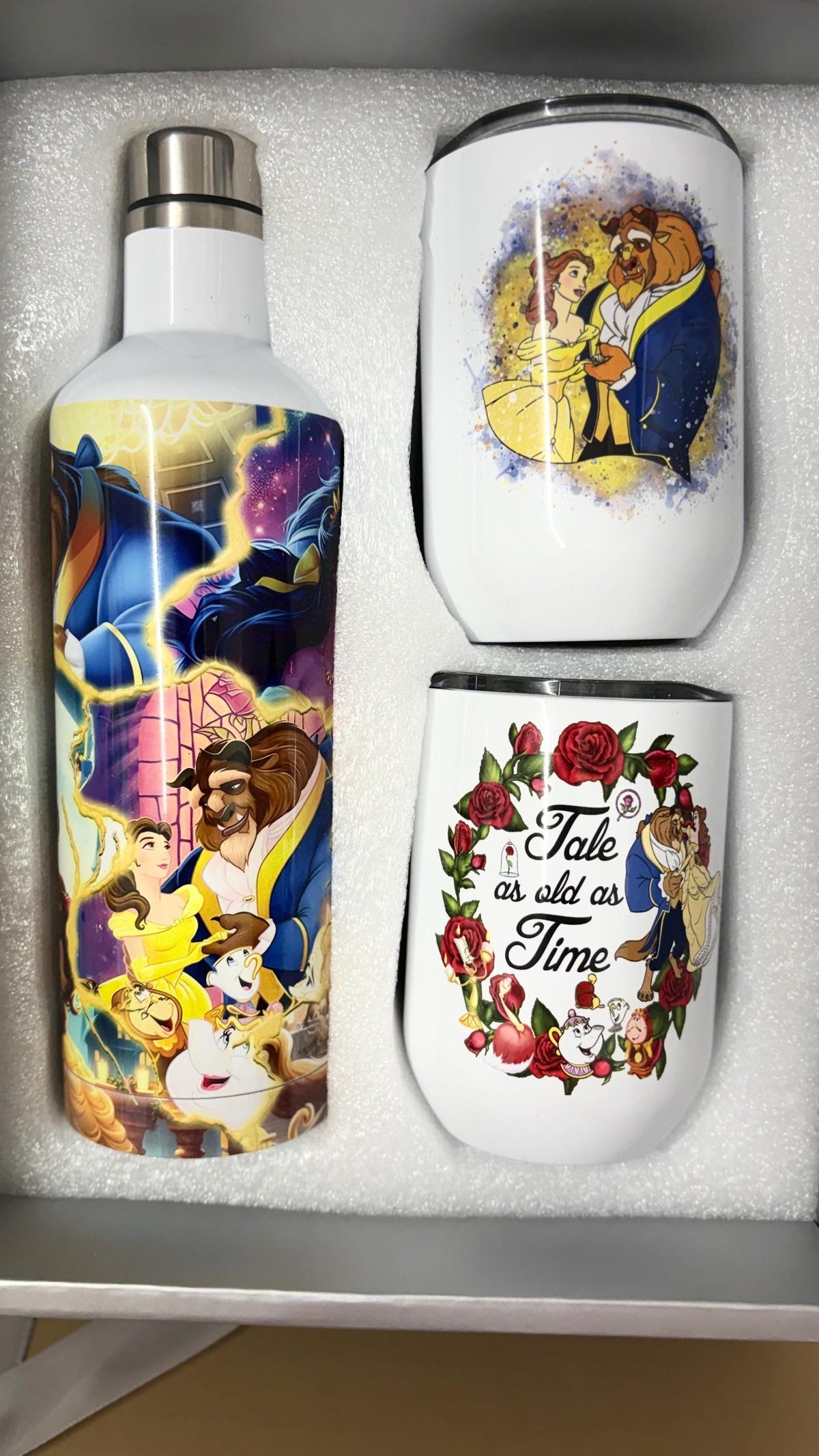Beauty and the beast tumbler set
