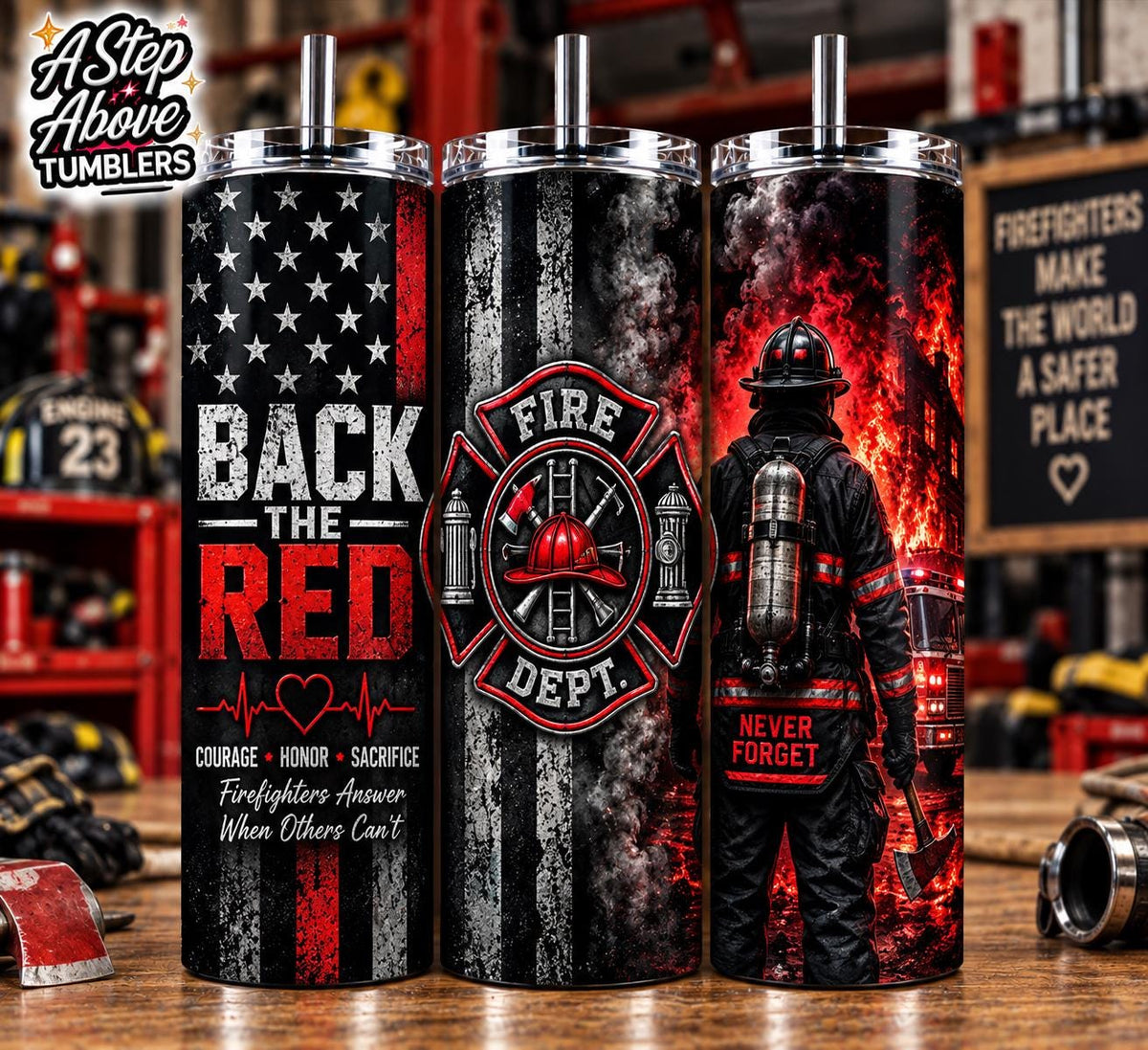 Back the Red – Firefighter 20 oz Tumbler