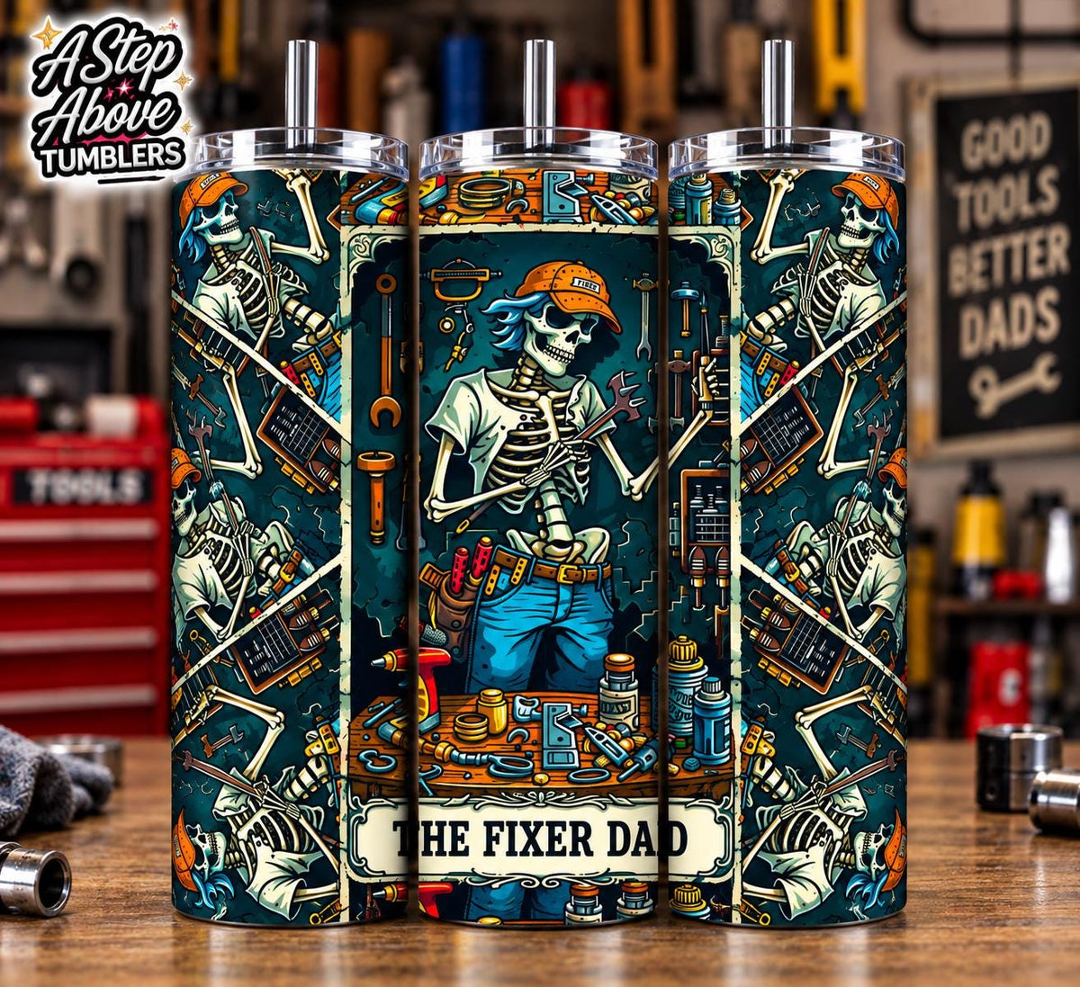 The Fixer Dad 20 oz Skinny Tumbler – Funny Handyman Dad Gift