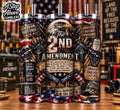 2nd Amendment Tumbler 20oz | Patriotic American Tumbler | Eagle Freedom Cup | Pro 2A Gift | Gift for Him | USA Tumbler